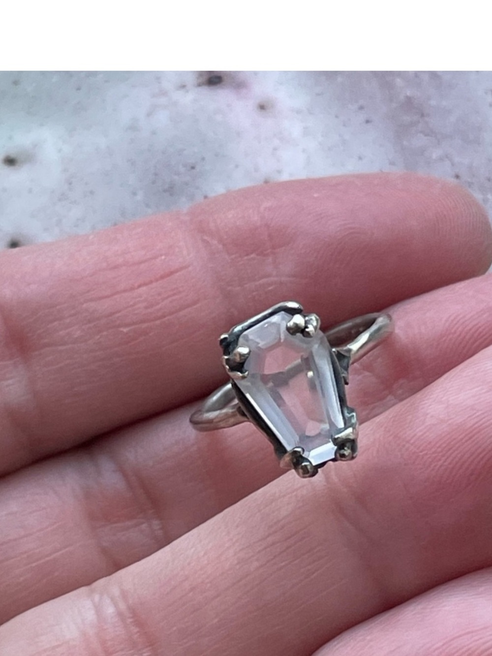 Bloodmilk Ghost Rose Quartz Small Easeful Death Ring